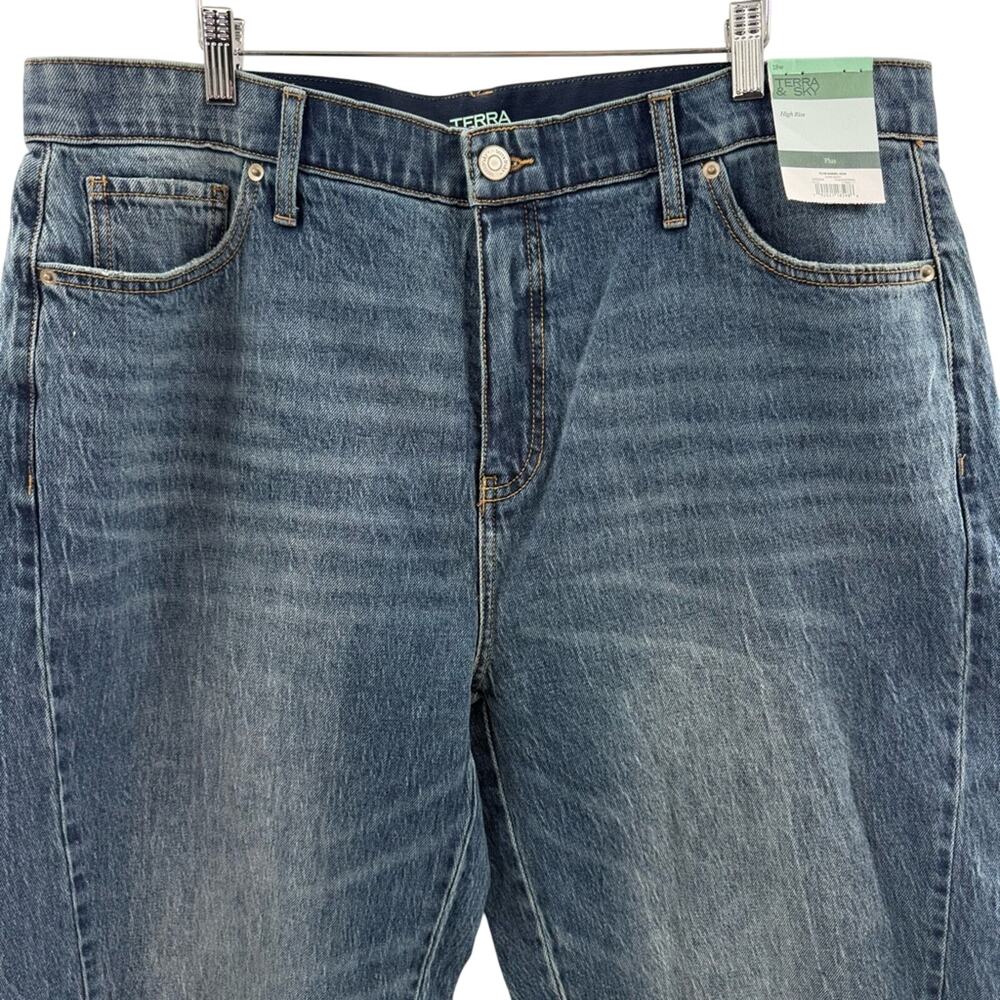NWT Terra & Sky Plus High Rise Relaxed Fit Barrel Jeans Size 18W - Picture 4 of 14